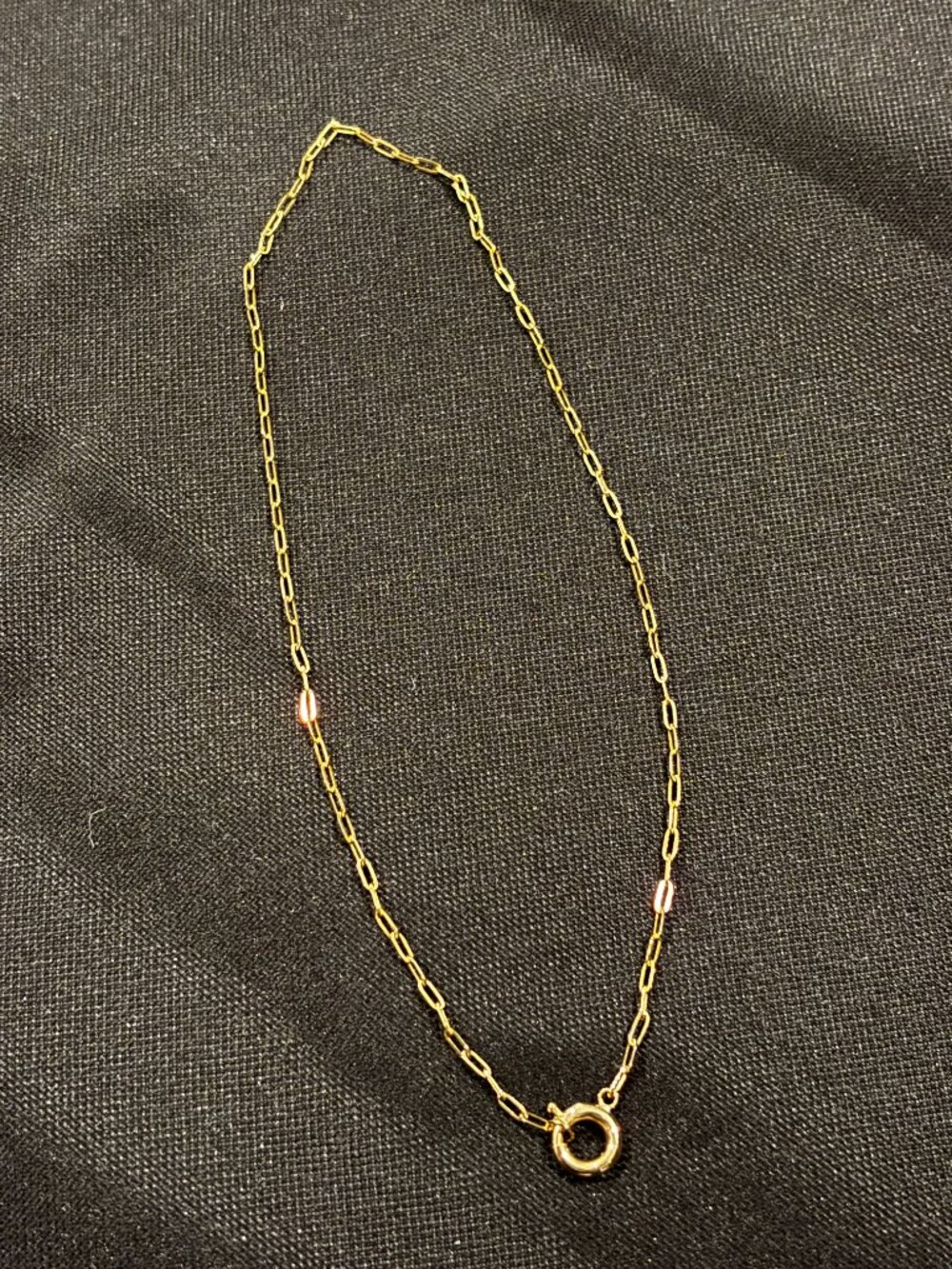 14K Solid Yellow Gold Paperclip Chain Necklace with Bolt Spring Ring Clasp 16.5" - Picture 7 of 12